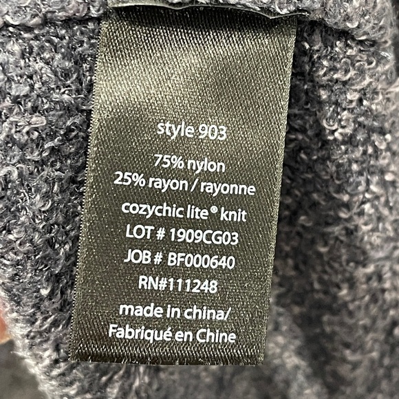 Barefoot Dreams CozyChic Ultra Lite Hi/Lo Cardigan Dark Gray Carbon L/XL 903 - Picture 8 of 8